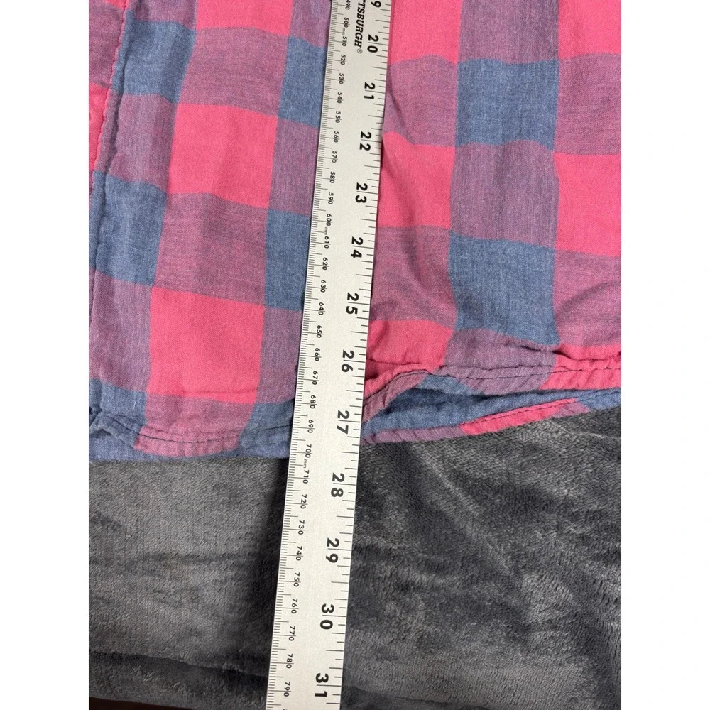 Faherty Mens Pink Blue Buffalo Check Flannel Button Down Shirt Large RN140476 - Picture 5 of 7